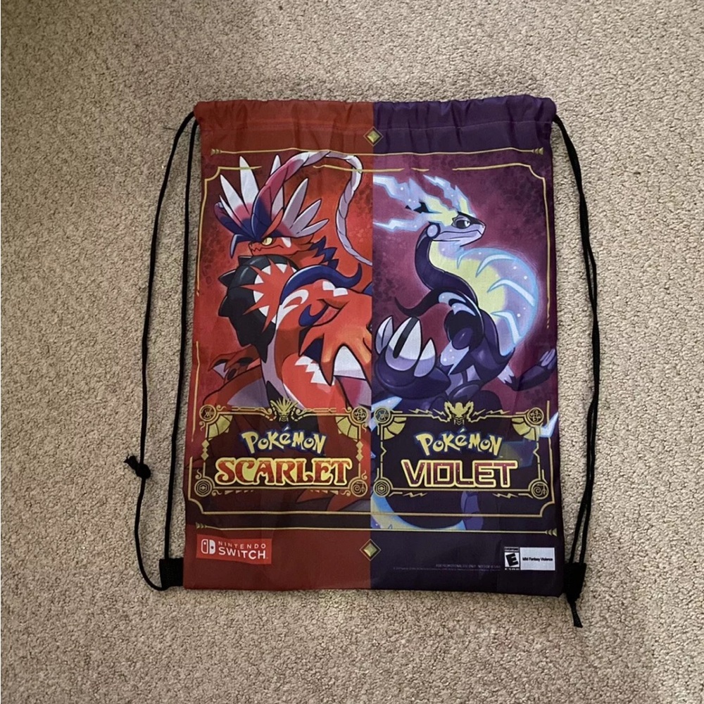 Exclusive Nintendo New York Pokemon Scarlet & Violet Promotional Drawstring Bag